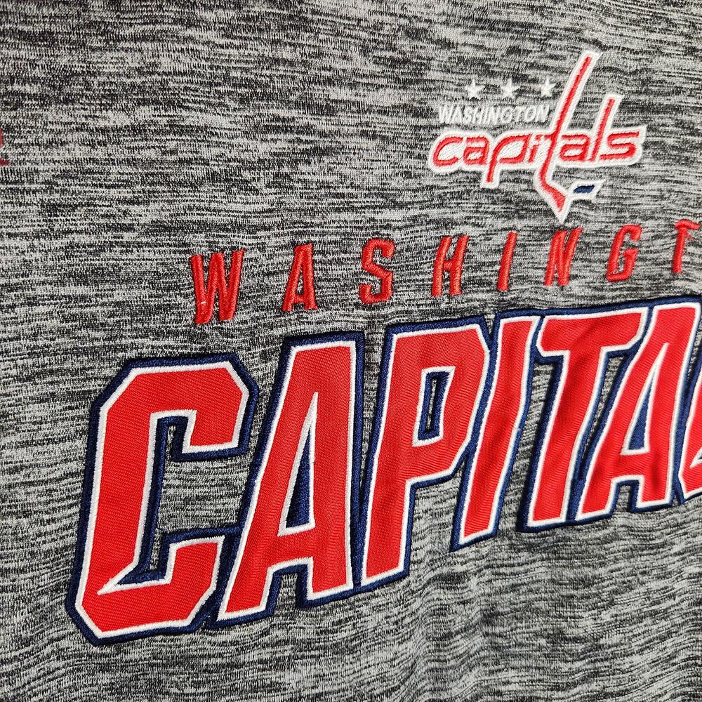 Washington Capitals Hoodie Mens Medium Gray NHL Hockey Pullover Embroidered Logo - Picture 3 of 13